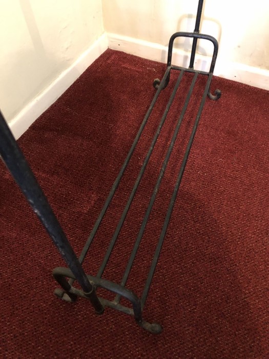 Wrought iron hanging rail with shoe rack, approx 145cm in length - Image 2 of 6