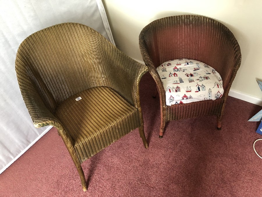 Two Lloyd Loom chairs (bed 1)