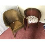 Two Lloyd Loom chairs (bed 1)