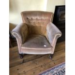 Antique button back chair