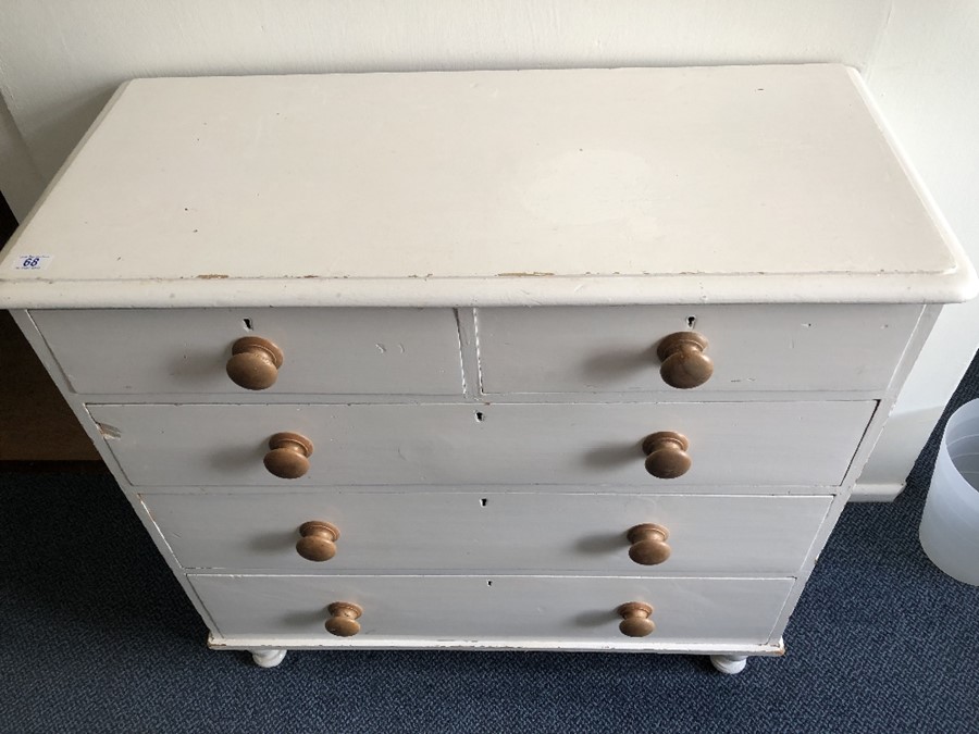 White painted pine chest of five drawers (bed 8) - Image 2 of 4