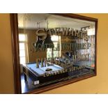 Stewarts Whisky advertising mirror, approx 94cm x 69cm