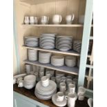 Very large collection of white dinner and breakfast ware, mostly by Churchill