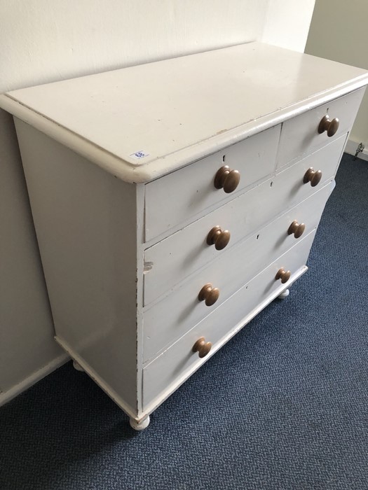 White painted pine chest of five drawers (bed 8) - Image 3 of 4