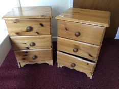 Pair of pine bedside cabinets