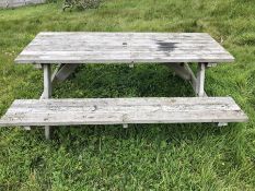 Wooden picnic bench