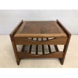 Mid Century pine tile-topped coffee table