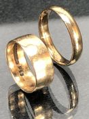 Two 9ct Gold rings sizes 'J' & 'P' approx 6.3g