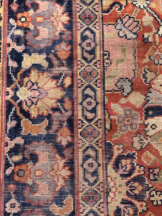 Large red/orange ground carpet with floral design, approx 340cm x 240cm - Image 4 of 6