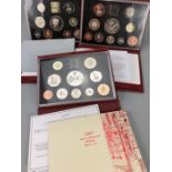 Three sets of Royal Mint United Kingdom Proof Collection leather bound Coin sets 1997, 1998 & 1999