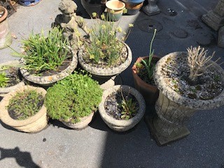 Collection of Garden stoneware pots and a figurine - Image 2 of 10