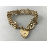 9ct Gold link Bracelet with 9ct Heart shaped Lock total weight 21.2g