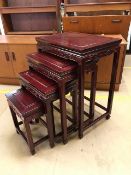 Nest of four Chinese side tables