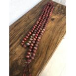 String of extra large Chinese wooden beads / rosary, approx 310cm in total length