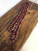 String of extra large Chinese wooden beads / rosary, approx 310cm in total length