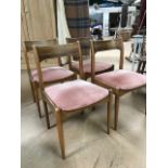 Set of four Mid century upholstered chairs