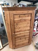 Large pine corner unit, approx 113cm in height