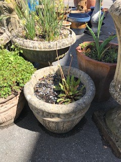 Collection of Garden stoneware pots and a figurine - Image 5 of 10