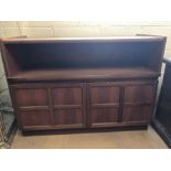 Mid Century Nathan sideboard with shelf and cupboard under, approx 103cm x 45cm x 75cm tall