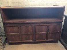 Mid Century Nathan sideboard with shelf and cupboard under, approx 103cm x 45cm x 75cm tall