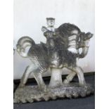 Sculpture: Very Large Chinese Dragon with a Child/ buddha riding on its back. Sculpture is white