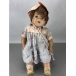 American Character Doll, bisque head, marked to back of neck AM. CHAR. DOLL, open/close eyes, approx