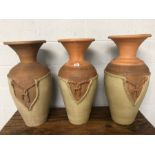 Three Ceramic Eastern urns, each approx 70cm in height