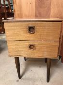 Single Mid Century bedside table of two drawers