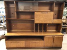 Merrydew Mid Century sideboard, cupboards under, shelves and drinks cabinet over