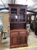 Pine dresser with drawers and cupboard under, approx 96cm x 47cm x 205cm tall