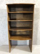 Four shelf bow fronted open cabinet by White & Co Ltd, sold by Harvey Nichols, approx 56cm x 33cm