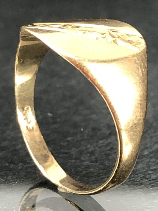 9ct Gold signet ring size 'S' (approx 2.5g) - Image 2 of 4