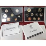 Two sets of Royal Mint United Kingdom Proof Collection leather bound Coin sets 1989 & 1988