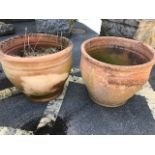 Two large weathered Terracotta Garden pots