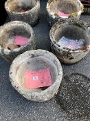 Collection of five stone garden pots