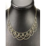 Edwardian Gold Plated Gilt Fringe Necklace