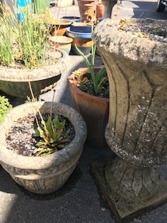 Collection of Garden stoneware pots and a figurine - Image 4 of 10