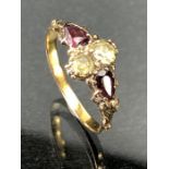Unmarked Gold four stone ring size 'O'