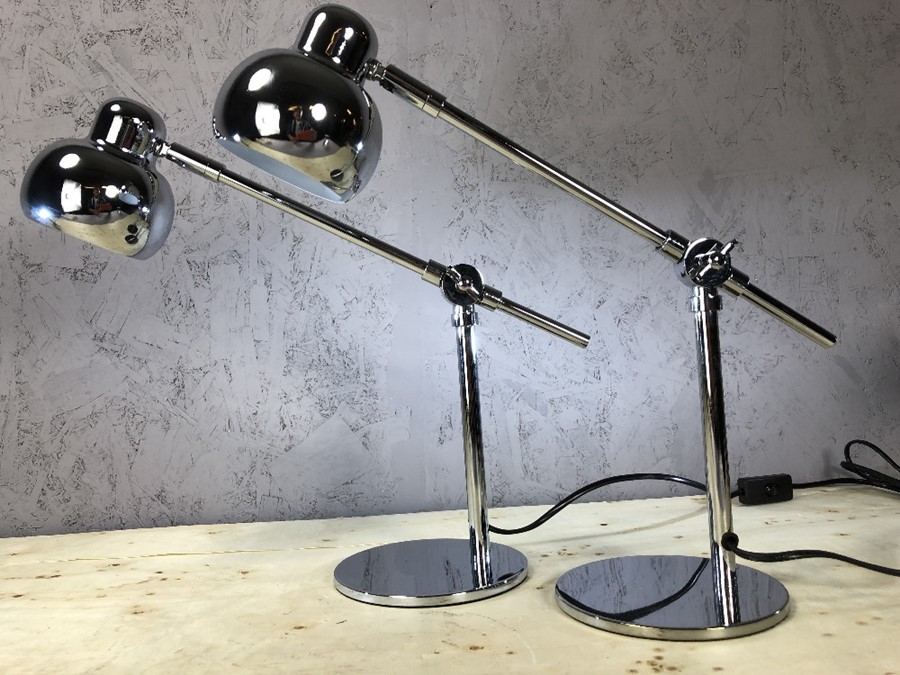 Pair of small chrome anglepoise lamps - Image 2 of 3