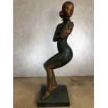 Large abstract figure of a seated woman, approx 114cm in height