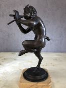 Bronze figure of Pan, approx 26cm in height