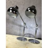 Pair of small chrome anglepoise lamps