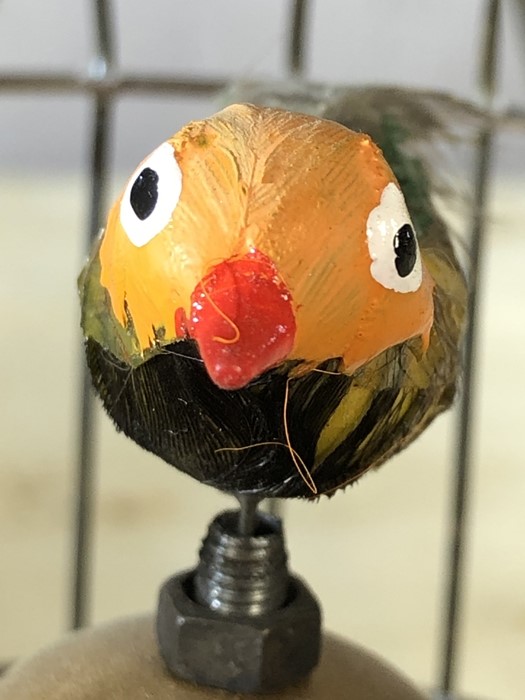 Cloisonné bird cage clock, approx 20cm in height - Image 3 of 3