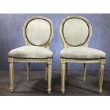 Pair of cream upholstered bedroom chairs