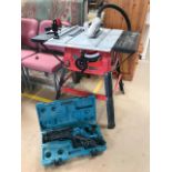Einhell bench-type circular saw and a Makita hand-held recipro electric saw