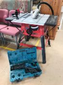 Einhell bench-type circular saw and a Makita hand-held recipro electric saw