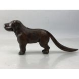 Cast metal novelty dog nutcracker, stamped with patent No. 273480, approx 23cm to end of tail