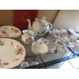 ROYAL CROWN DERBY - Part tea service in floral design many pieces marked 'Derby Posies', approx 36