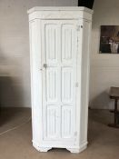 Painted oak small wardrobe, originally by Stanley Wood of Olney with rail and shelf, approx 80cm x