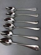 Set of Six solid silver French teaspoons with Paris makers mark approx 109g